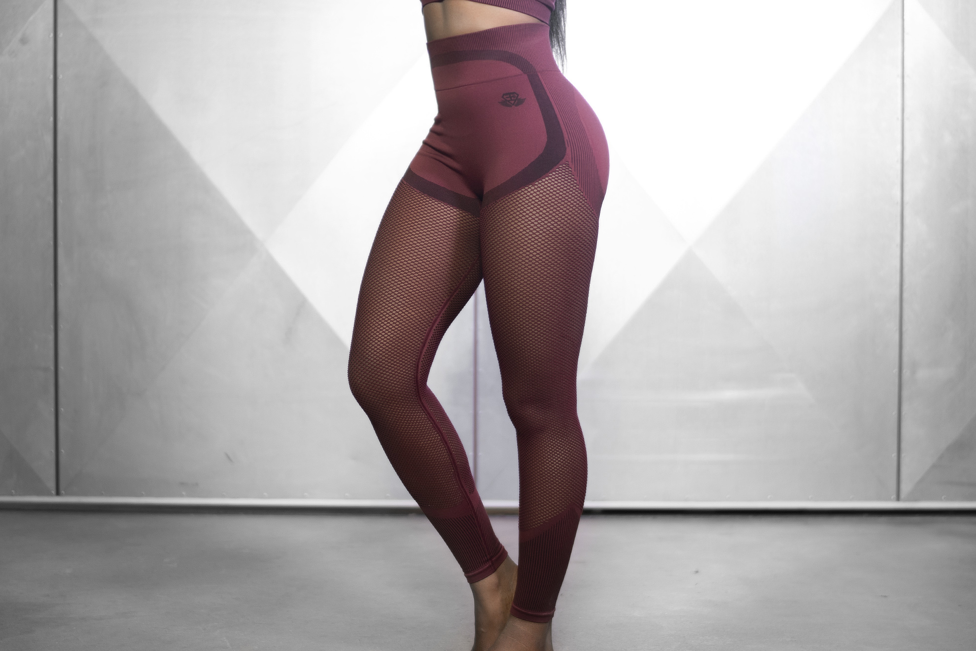 Aurora MESH Seamless High Waist Legging - Burgundy